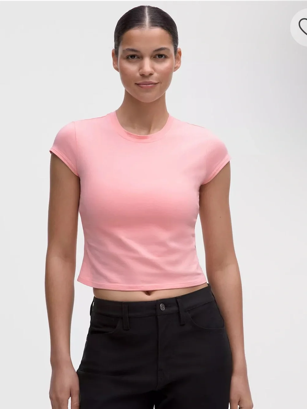 New Women’s Pink Organic Cotton Baby Tee Crewneck Tee
